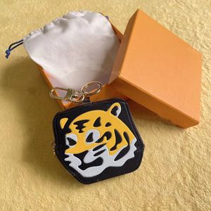 Designer Brand Women Key Wallets Luxe designer Ladies Zipper Coin portemonnee Tiger Wallets met sleutelhanger Bruine Letter Heren Duck Portes Tassen Takken Paarhangers Charms