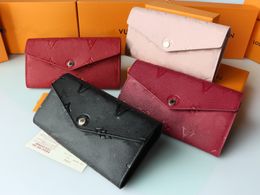 Designer Merk Dames Lange Portefeuilles Klassieke Reliëf Letter Hasp Portefeuilles Kaarttassen Luxe Merk Vrouwelijke Clutch Bags Portemonnees Rits Pokcet Portemonnees