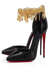 Designer merk vrouwen sandalen schoenen gourmi pompen rond teen dames hoge hakken gouden gourmette ketting gladiator sandalias bruiloft part39998099