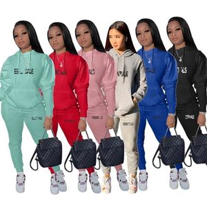 Marque de créateurs Femmes Survêtements Costumes de jogging Ensembles de deux pièces Sweats à capuche Pantalons à manches longues Sweatsuits 3XL Plus taille Lettre Imprimer Leggings Tenues Vêtements décontractés 8930-9