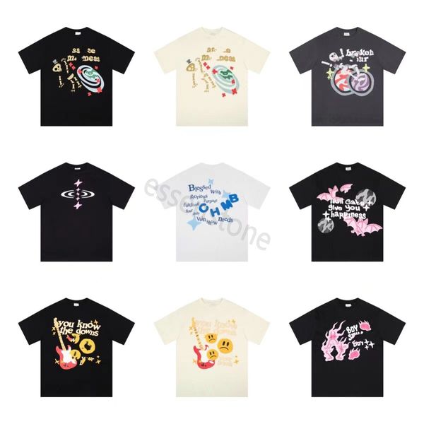 Diseñador Brokens Planetas Camisa de espuma Carta TIMPLE T Flower Mens Y2K Tops 3D Graffiti Letter Sweater Hip Hop Harajuku SweShirts Mujeres