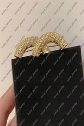 Broche de diseñador Clásico Doble letra con incrustaciones de diamantes Pasadores Joyería de lujo de moda entera con caja LC158415123