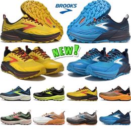 Designer Brooks Cascadia Running Shoe Mens Womens Outdoor Sports Sneakers Trainers Personnalités Blanc Blanc Bule Bule Green Orange Eur 36-45
