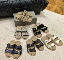 Designer Brunello Cucinelli Bostons sandales sandales sablores bouchons liège mode plat en cuir d'été diaporne de plage préférée Chaussures décontractées femme hommes