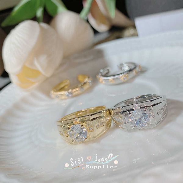 Diseñador Buccellati Anillo de lujo Top Mini Set Anillo de bodas de diamantes de circonio Apertura chapada en oro como regalo del día de San Valentín para los mejores amigos Accesorios de anillo Joyería 5A