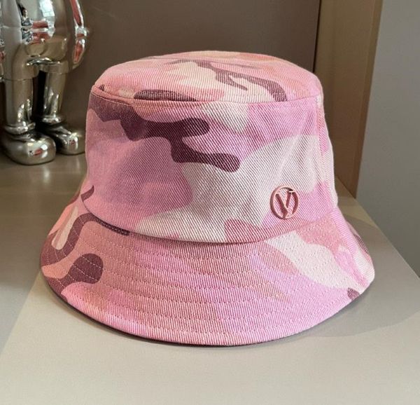 Capas de cubo de diseñador Sombreros Panamá de lujo Camuflaje Camuflaje Pink Behnet Gorro Sun Gat.