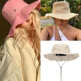 Designer Bucket Hat Casquette Bob Wide Brim Chapeaux Pour Femmes Fedora Frayed Cap Beach 10 couleurs disponibles