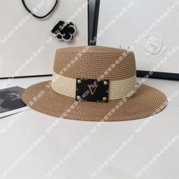 Chapéu de balde de grife moda feminina chapéu de palha de marca de luxo chapéus de aba larga casual verão chapéu de sol adulto boné de palha liso