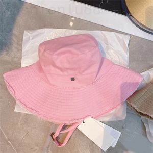 Sombrero de cubo de diseñador para hombres Le Bob gorras de lujo pesca casual caminar cappello a prueba de viento color sólido gran ala deshilachada cordón ajustable sombrero de mujer PJ027 C4