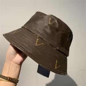 Chapeau de seau de créateur pour hommes Femmes Luxury Casquette en cuir Chapeaux de plaisance en cuir extérieur