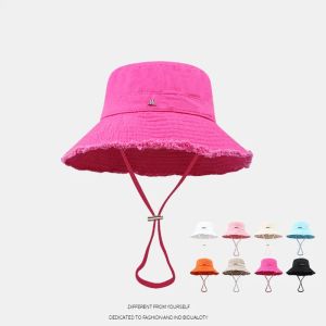 Chapeau de godet de concepteur pour femmes été ajusté pêcheur plage casquettes marque mode décontractée casquettes effilochées Casquette Bob large bord chapeaux de qualité supérieure