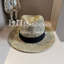 Designer emmer hoed handgemaakte geweven strohoed brede runder hoed luxe gras geweven jazz tophoed reis zonnebrandcrème ademende hoed