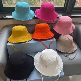 Diseñador Bucket Hat String Caps plano Capas Ajustables Borros anchos sombreros Fashion Fashion Sunhat Summer Beach Gat con cartas para hombres Mujeres de alta calidad