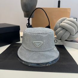 Designer bucket hat, luxe en modieuze dameshoed met diamanten ingelegde hoed, zonneschermhoed voor buiten, hoogwaardige bucket cap