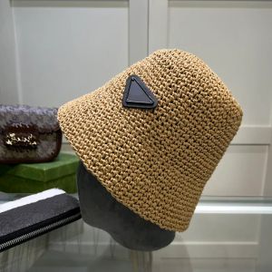 Designer Seau Chapeaux pour Femmes Luxurys Chapeau De Paille De Mode Triangle Tissé Cap Hommes Casquette D'été Caps Plage Chapeaux Grands Chapeaux Soleil p chapeau 236173D