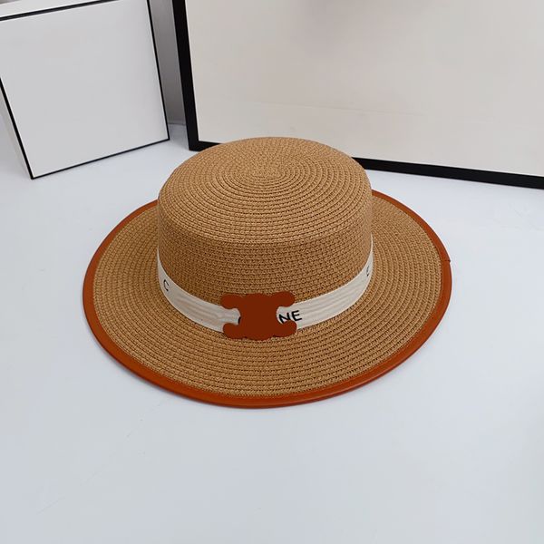 Sombreros de cubo de diseñador para mujeres Luxurys Sombrero de paja Moda Mano tejida Cap Mens Summer Caps Beach Big Brim Sun Buckets 23891d