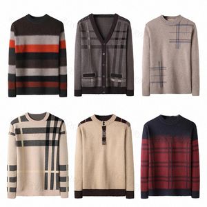 Designer Burbe Mens Sweater Hoodie BBY petit Cheval broderie T-shirt à manches longues Striped Plaid Cachemire Sweat Hommes Femmes Pulls Manteau Burbrerys Top Burbrerys