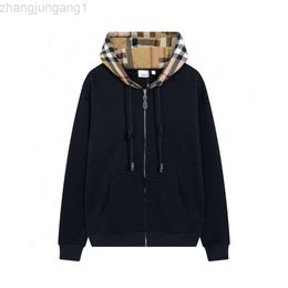 Diseñador Burbury sudadera con capucha chaqueta con capucha con capucha con capucha suéter con capucha de manga larga algodón puro 420 g de baja elasticidad y tela sin polvo B tanto para hombres como para mujeres