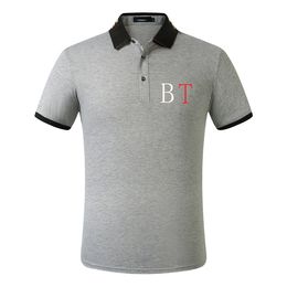 Designer Businer Casual Polo T-shirt Sleeve Men's Stripe Slim Fit Men's Health Sports Fashion Five Color Top Style M-3XL