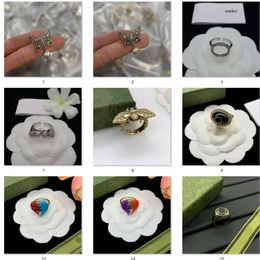 Ontwerper Vlinder Diamanten Armband voor Dames Klassieke Merk Dames Heren Ring Mode Emaille Jeweley Accessoires CSD2312203-5 16 Stijlen Open Ringen