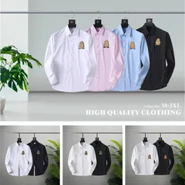 Designer Button Up Shirt Heren Overhemden Mode Casual Afdrukken Heren Overhemd Lange Mouw Puur Katoen Slanke Chemise Homme High-end Mannelijke Overhemden BUBU235