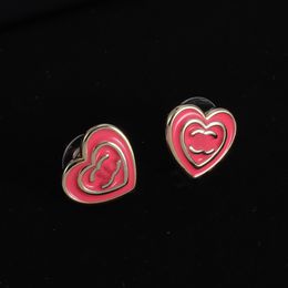 Designer C Earring Brand Luxury Stud Earring Women Fashion Sieraden Metal Letter City Pink Hartvormige Silver Earrings Jeweler Woman Cadeau