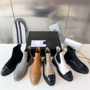 Designer C la plus haute qualité 2023 Petit parfum Boots Chelsea Médium Old Sole épais Ajouter du cuir Bottes de talon épais