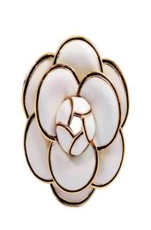 Designer Camellia Broches Haute Qualité Émail Fleur Broches Multicouche Pétales Broches Fahsion Bijoux Cadeaux pour Hommes Femmes Blanc B3296163