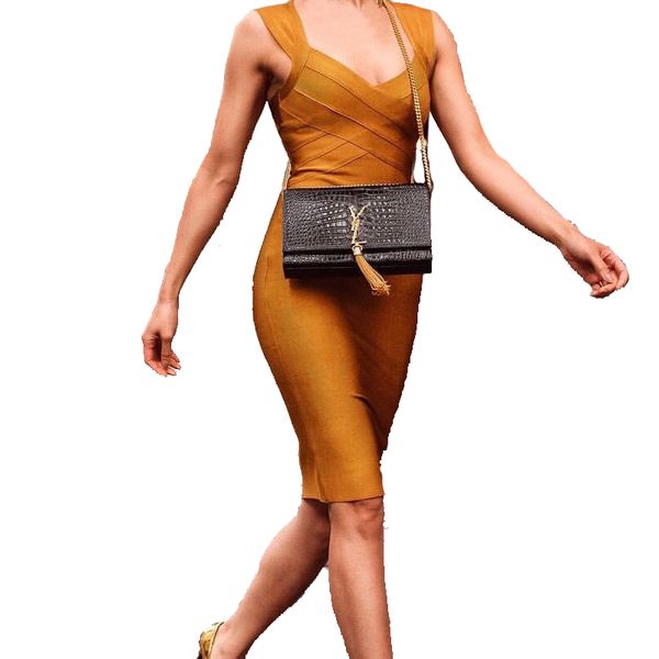 Bolsas 10a bolsas de hombro de piel de ternero espejo 1: 1 diseñador bolsas de lujo cadena de moda bolso bolso bolso de cocodrilo bolso de mujer con caja de regalo set wy001c