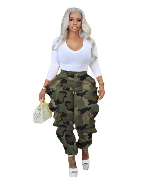 Designer Camo Pantalon Femmes Volants Pantalon Printemps Été Pantalon De Camouflage Mode Extensible Pantalon Lâche Streetwear Vêtements En Vrac 9752