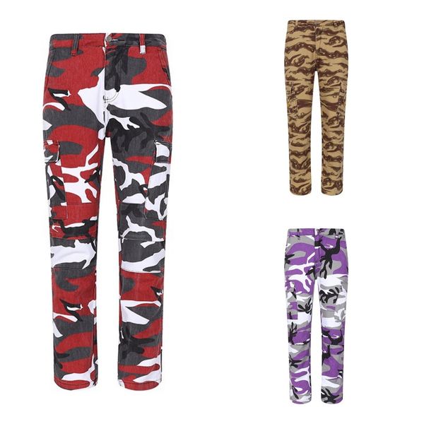 Designer Camo Tube droit Trou lâche Mode Am Jeans pour hommes Vêtements Pantalons de créateur Trou Hip Hop 28-40