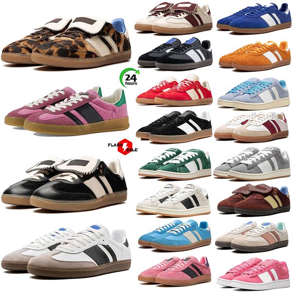 Diseñador zapatos de campus zapatillas casuales leopardo rosa verde beige negro goma blanca entrenadores de hombres gris plataforma deportiva zapatillas de tenis talla 5-11