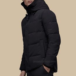 Piumino canadese di design piumino da uomo giacche spesse coppia cappotto invernale in oca con cappuccio nero mimetico per esterno