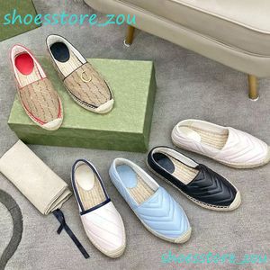 Designer Toile Espadrilles Printemps Printemps Designer Femmes Mocassins 100% cuir véritable Matelasse Cuir Mocassins Cap Toe Flats Luxe Classique Taille confortable EU34-42