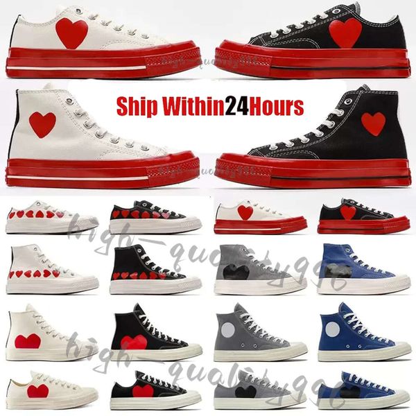 Zapatos de lona de diseñador 1970 Zapatos casuales con corazón rojo Chuck multi-heart 70 Hola zapatos de plataforma para patineta Zapatos deportivos casuales de marca compartida de lona clásica para hombres y mujeres