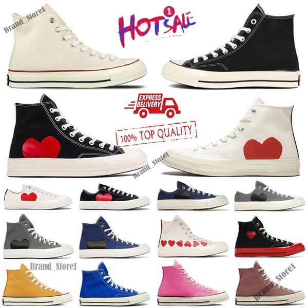 Zapatos de lona de diseñador 1970 Chuck Taylors All Star Hombres Mujeres Plataforma Casual Vintage Big Eyes Rojo Forma de corazón Triple Negro Blanco Zapatillas de deporte Entrenadores