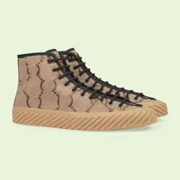 Designer Canvas Shoes Camel et ébène hommes baskets Classic Natural Maxi Sneakers Semelle en caoutchouc Fermeture à lacets Design Flat Causal Shoe 01