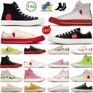 Designer Canvas Shoes Sneakers 1970Platform Sneaker Hi 70 réconstrugé des années 70 SLAM JAM TRIPLE HIGH LOW PLAY MENS FEMMES BLANC BLANC CHUCK CHUCKS # P # L N3BH #