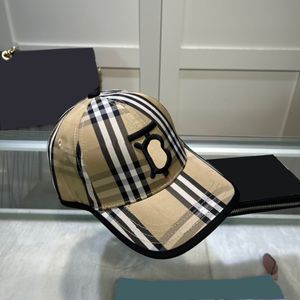 Designer Cap baseball caps Luxurys Plaid Casquette heren en dames grote kroonlijst gouden zomer zonnescherm eend tong cap veelzijdig strand vrije tijd hoge kwaliteit mode