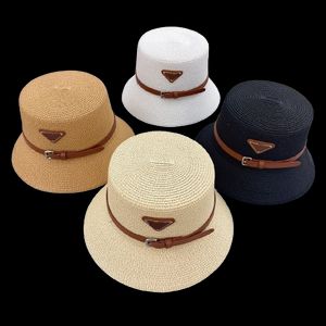 Casquette de styliste avec boucle de ceinture, chapeau seau en paille, mode hommes femmes, chapeaux ajustés de haute qualité, casquettes de soleil ulftk3436465