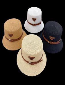 Casquette de styliste avec boucle de ceinture, chapeau seau en paille, mode hommes femmes, chapeaux ajustés de haute qualité, casquettes de soleil ulftk9933552