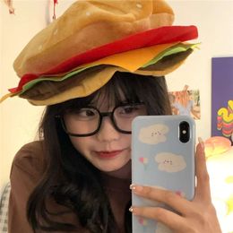 Cap de créateur Hamburger mignon avec style créatif et drôle de dessin animé Performance chapeau prenez une photo chapeau de mode