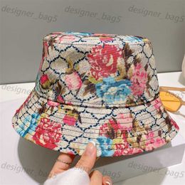 Designer Cap Flat Hat emmer hoeden voor dames mannen Fashion Flower Print Baseball Caps Summer Outdoor Sun Hats Luxury Brand Ball Cap