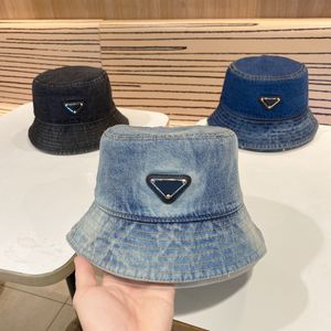 Designer caps Bucket Hat gepaste hoed Italië Milan trend design bucket cap gewassen denim casual driehoekige balpet hoeden voor heren pet