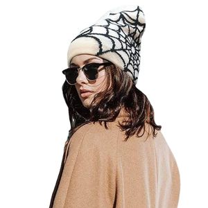 Designer Caps Heren Hoeden Muts Dames Muts Winter Warme Mutsen Mannen Casual Skullies Outdoor Y2K Gothic Spider Patroon Wol Acryl Gebreide Muts