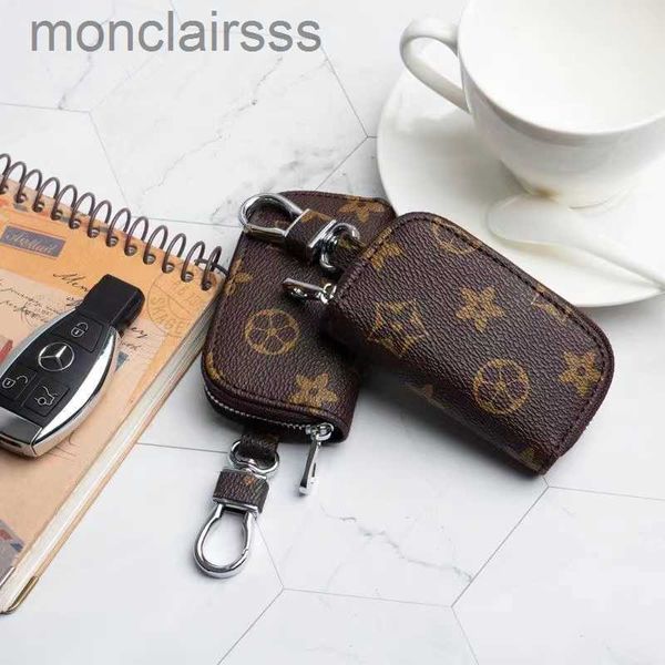 Diseñador- Llave de automóvil Caso de llave Male PU Tecks de cuero Mujeres Smart Smart Adersuter Zipe Keychain Key Bag Bag Bag Willet 3U8J