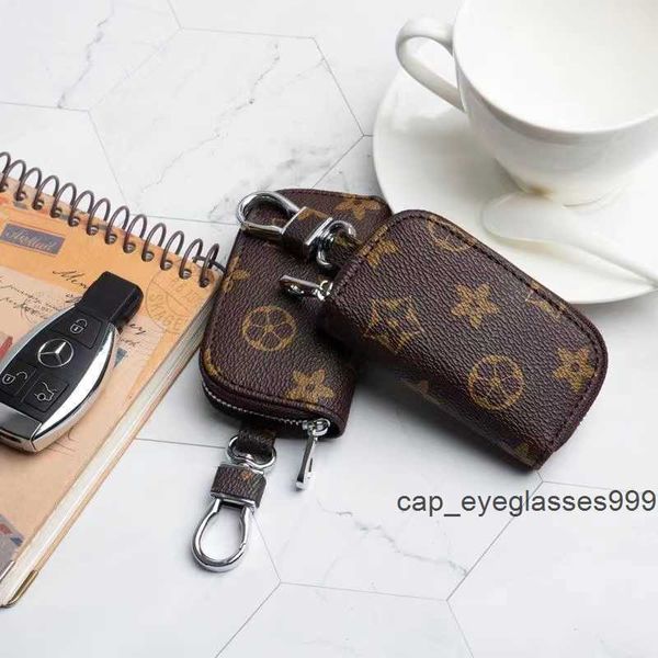 Diseñador- Caja de la llave del coche Masculino PU Titular de las llaves de cuero Mujeres Ama de llaves inteligente Cremallera Llavero Bolsa Bolsa Cartera DM1H