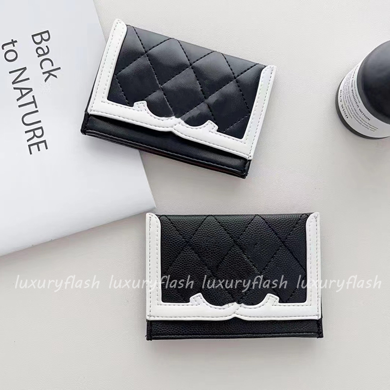 デザイナーカードホルダーブラックホワイトファッションクレジットカードバッグ財布ミニコインポケット高級ソフトレザー高品質財布女性財布クラシックレッド内側
