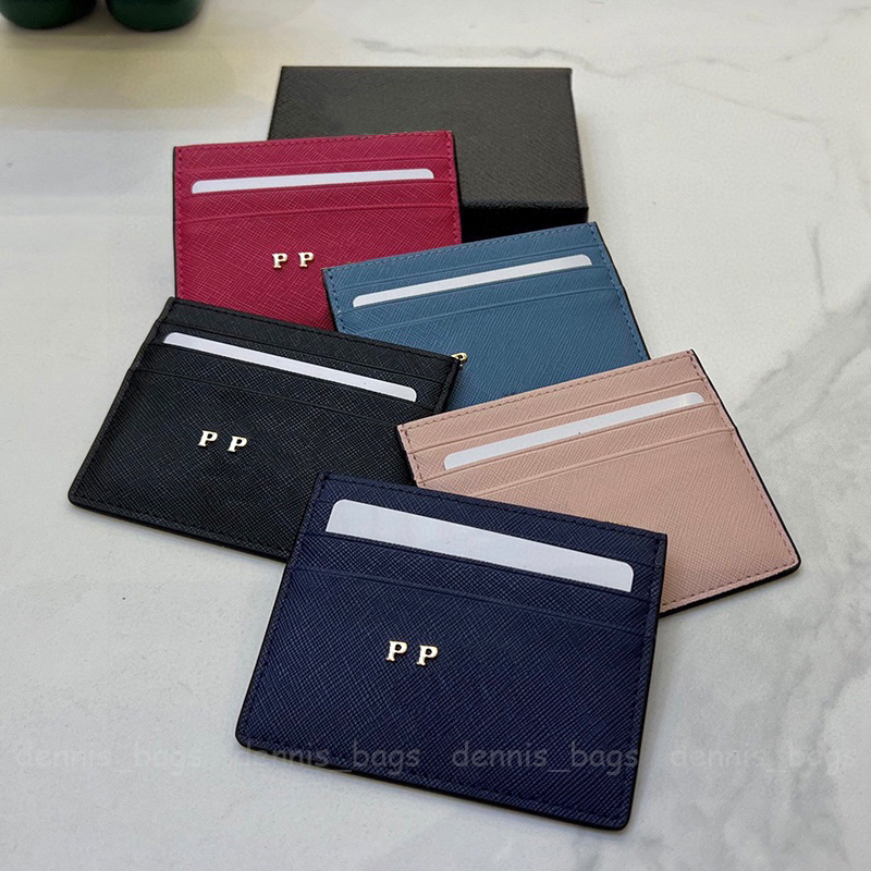 Designer Card Holder Coin Purse Leather Mini Wallets Woman Man Fashion Luxury Holders Grain Cowhide Pink Blue Black with Letters