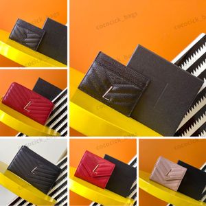 2024 Porte-cartes de concepteur portefeuille portefeuille portefeuille Carte de crédit Carte de crédit Caviar Flip Bouton Luxury Sac Carte Solder Couleur Couleur Solide Texture PEUT
